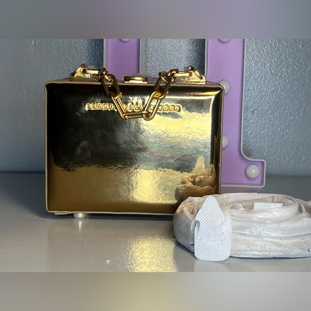 Brandon Blackwood Limited Edition mini gold mirror chain link trunk - Picture 5 of 6